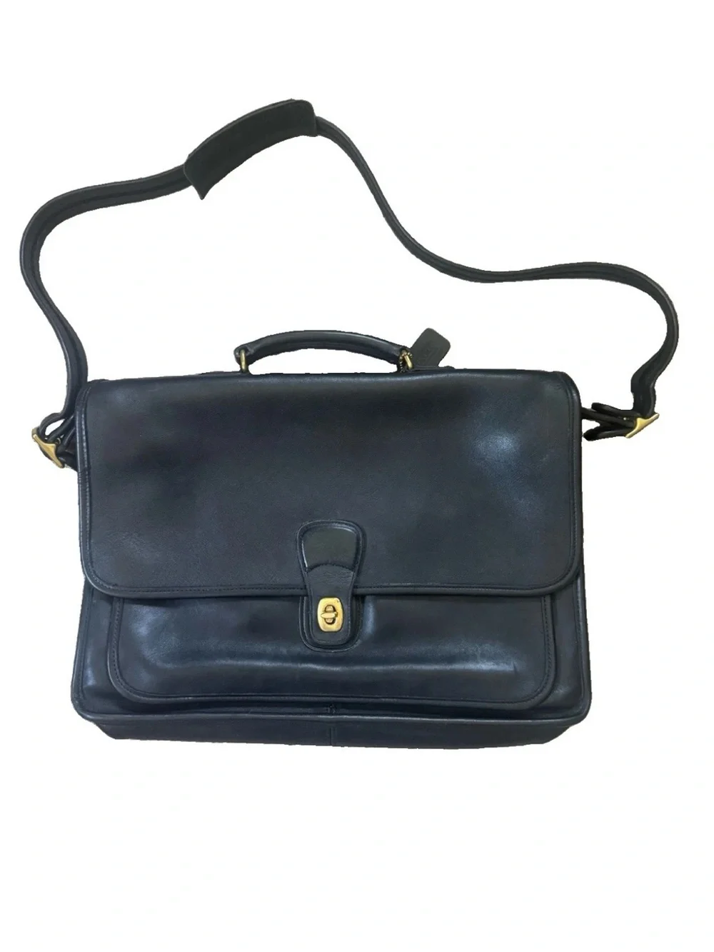 Vintage Coach Black Leather Metropolitan Briefcase ft. in Devil Wears Prada 2